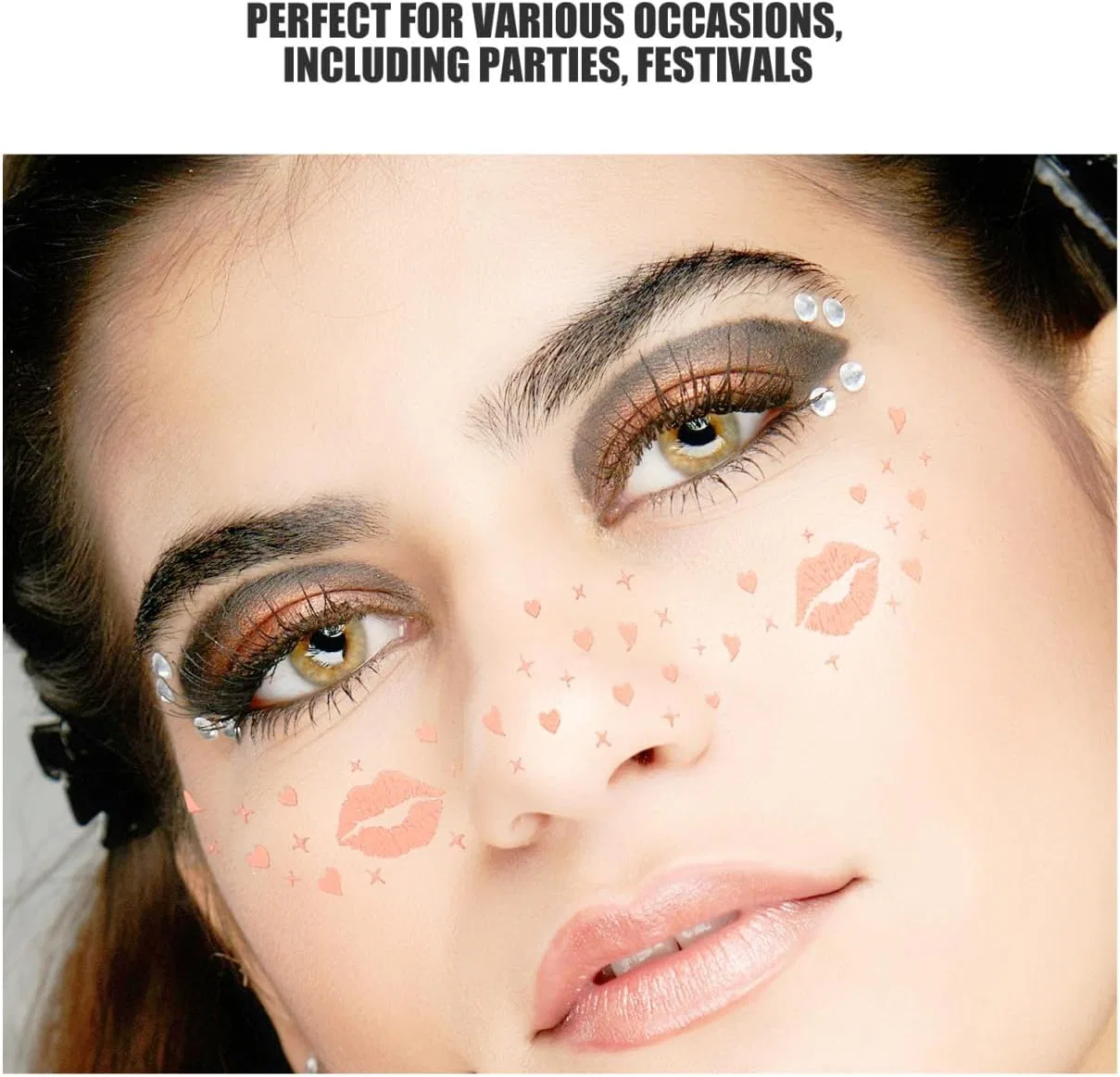Наклейки для лица Beaupretty, набор 6 шт, розовое золото — фото 3