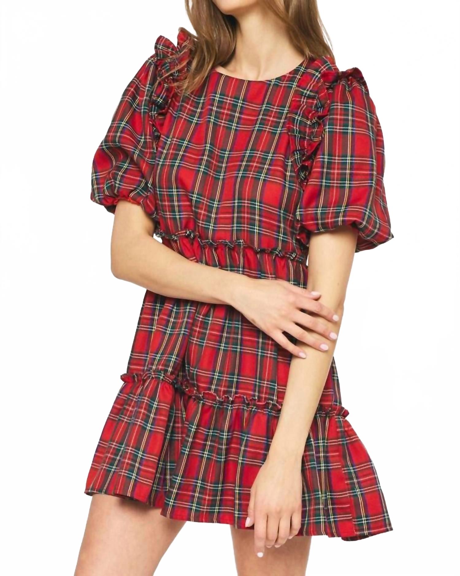 

Красное платье в клетку Entro