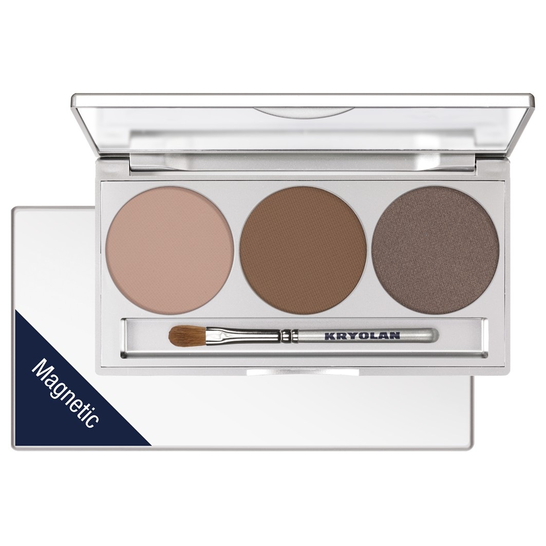 Тени для век eye shadow smokey trio Kryolan, smokey caramel, вес 7.5 гр. — фото 2