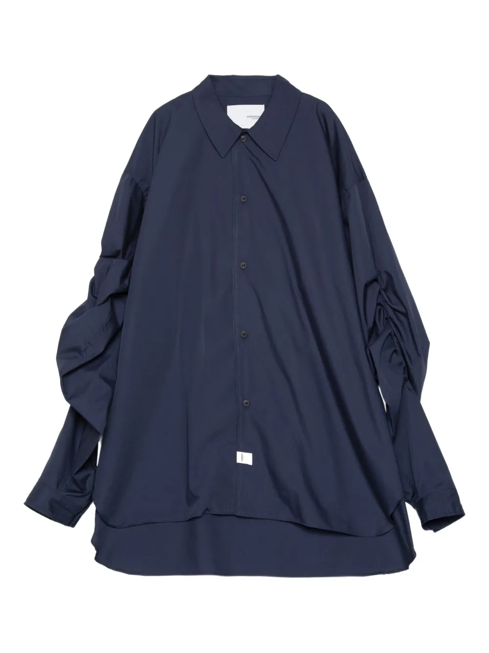 

Рубашка с присборенными рукавами Yoshiokubo, синий