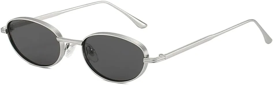 

Винтажные овальные металлические женские солнцезащитные очки UV400, модные градиентные синие очки UV400, мужские солнцезащитные очки в стиле панк KTUCN, Silver Gray