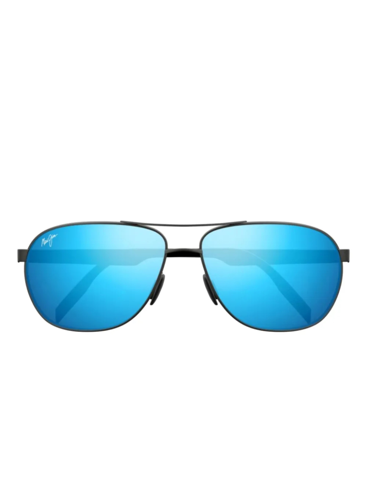

Солнцезащитные очки Maui Jim в синей зеркальной овальной оправе, черный