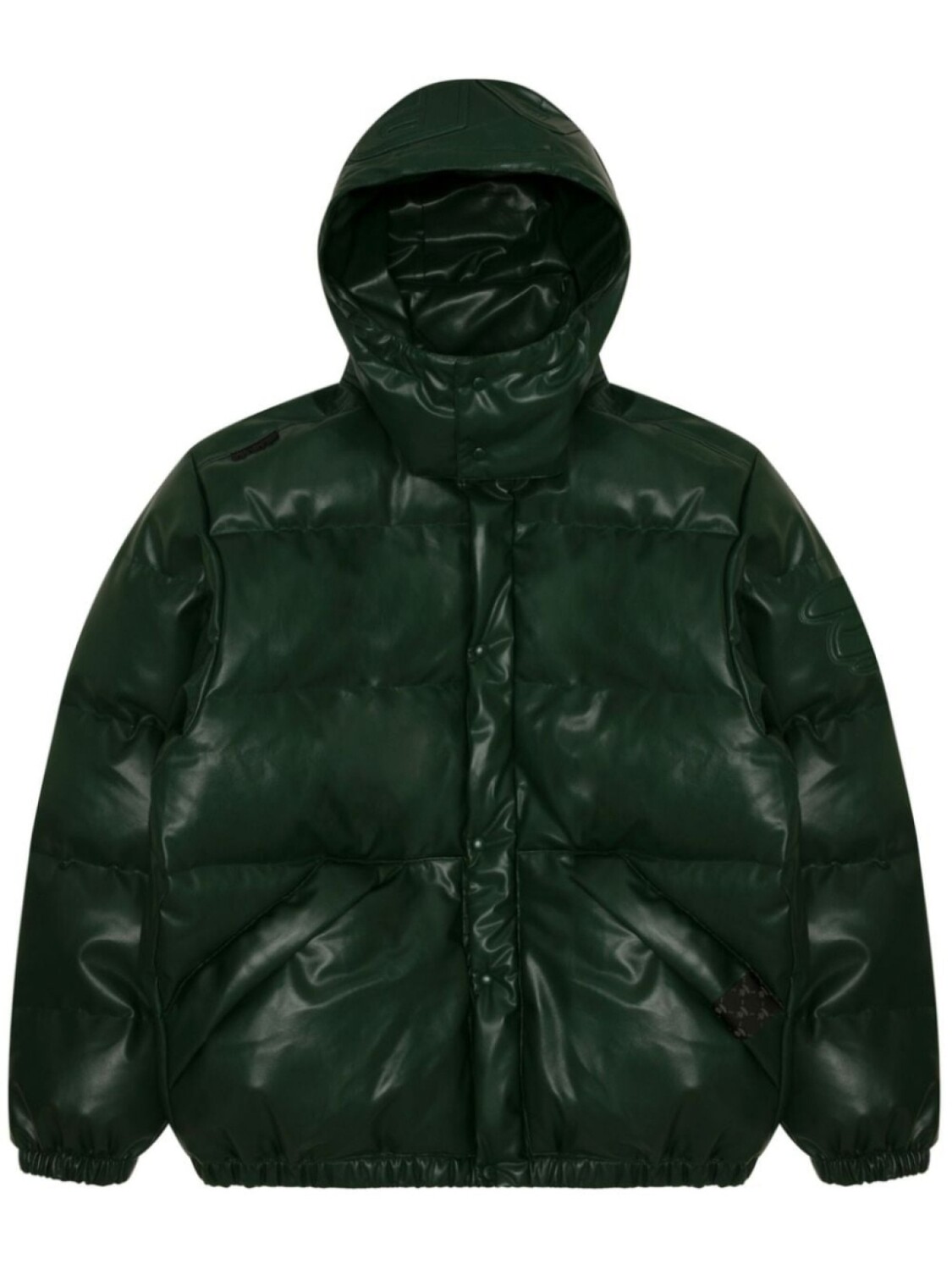 

Стеганый пуховик из искусственной кожи AAPE BY *A BATHING APE, зеленый