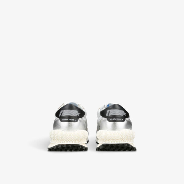 Мужские низкие кроссовки marathon runner из кожи и сетки Golden Goose, серебряный — фото 4