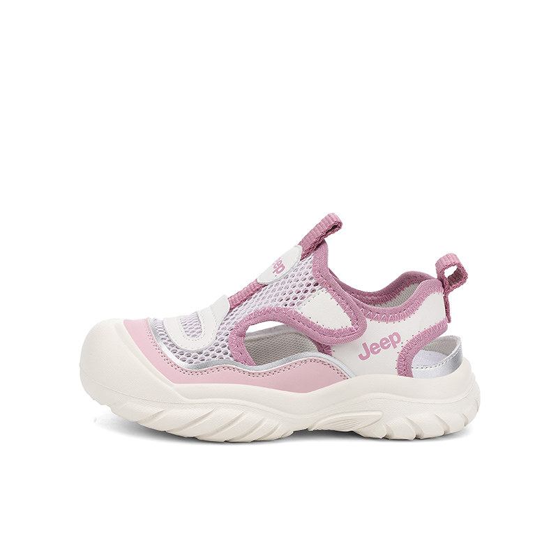 

Сандалии детские, противоскользящие, износостойкие, дышащие, с низким верхом Jeep, розовый/белый/слоновая кость