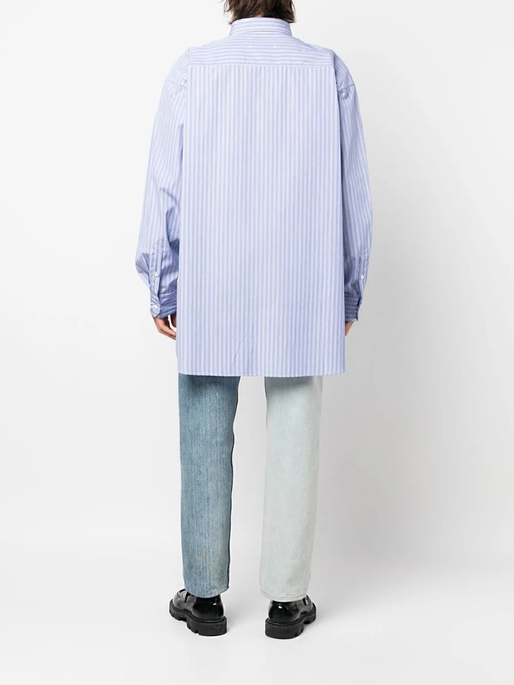 Рубашка оксфорд из органического хлопка MAISON MARGIELA, синий — фото 4