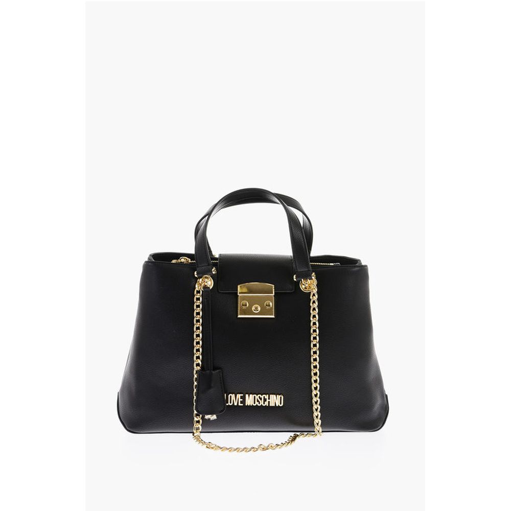 

Сумка-тоут LOVE LUCILLE из текстурированной искусственной кожи с двойным отделением Moschino, Black