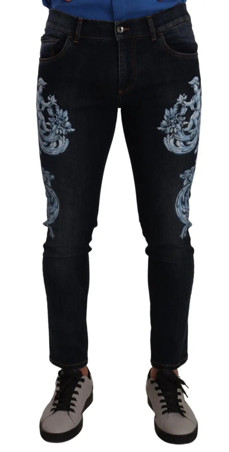

Узкие джинсы Angelic Slim Fit Skinny Denim Dolce & Gabbana, синий