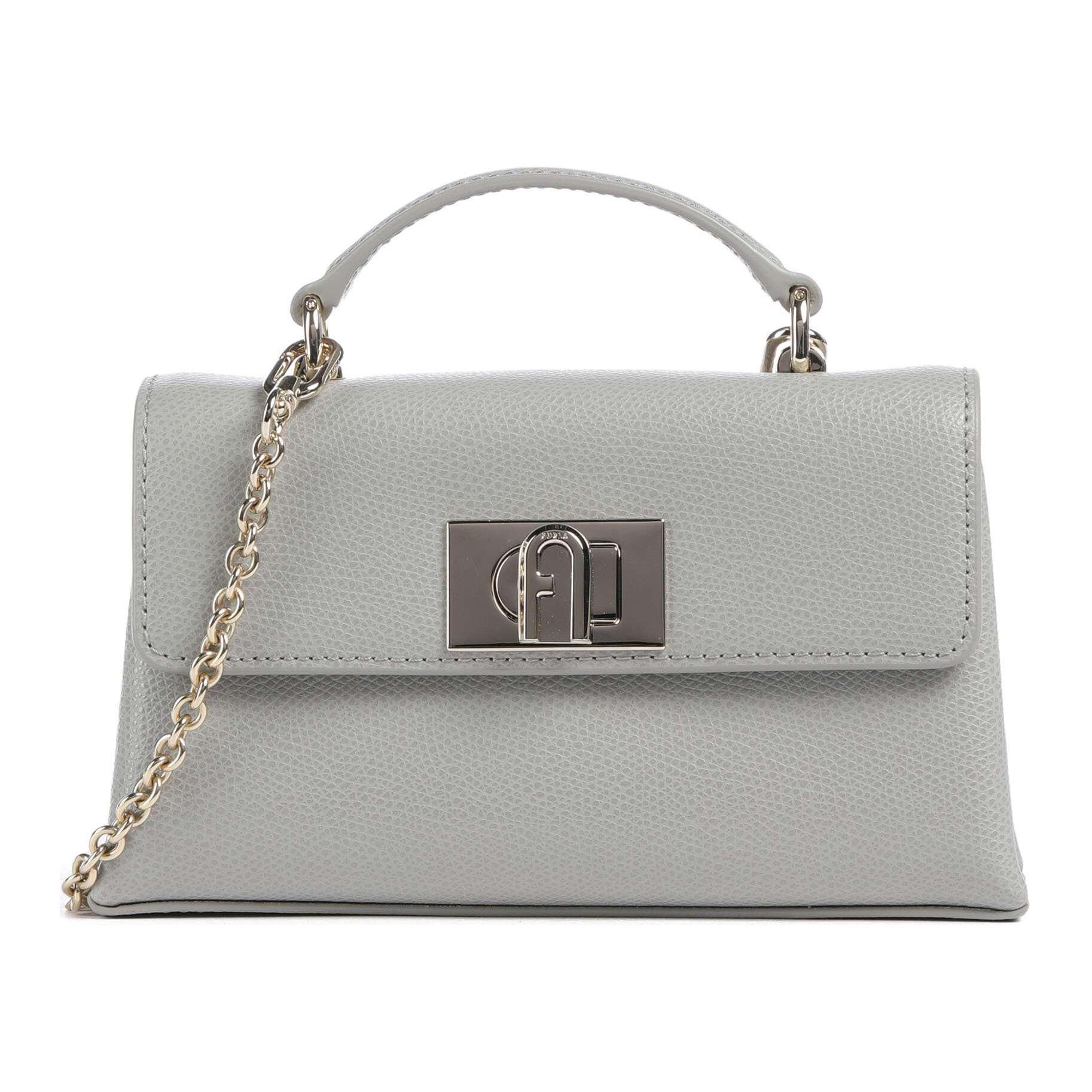 

Furla Кожаная сумка через плечо мини женская серая
