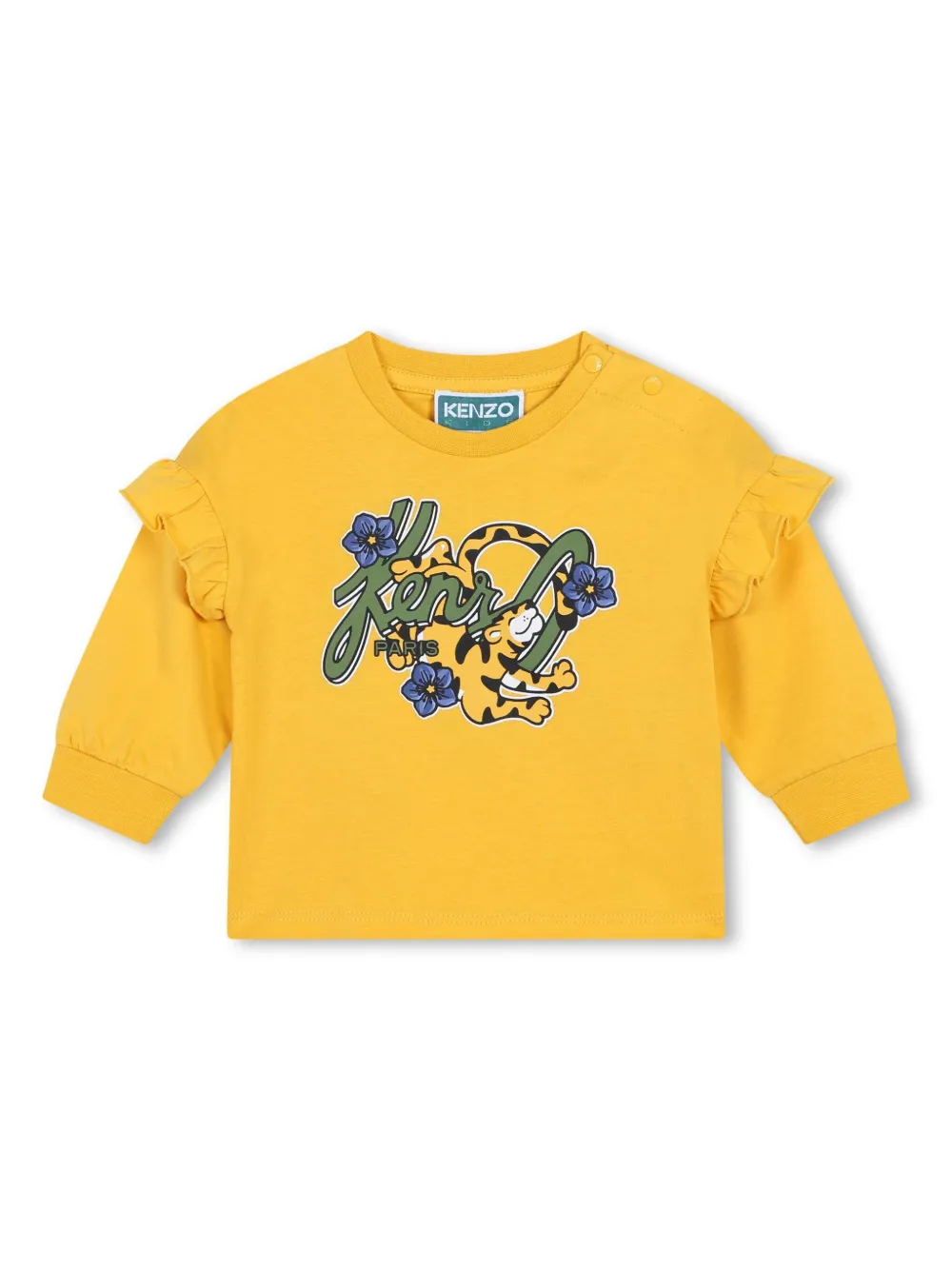 

Футболка из органического хлопка с логотипом Kenzo Kids, желтый