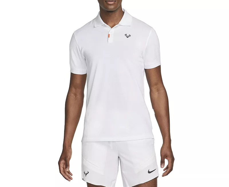 

Мужская тонкая теннисная футболка-поло Nike Dri-FIT Rafa, белый/черный