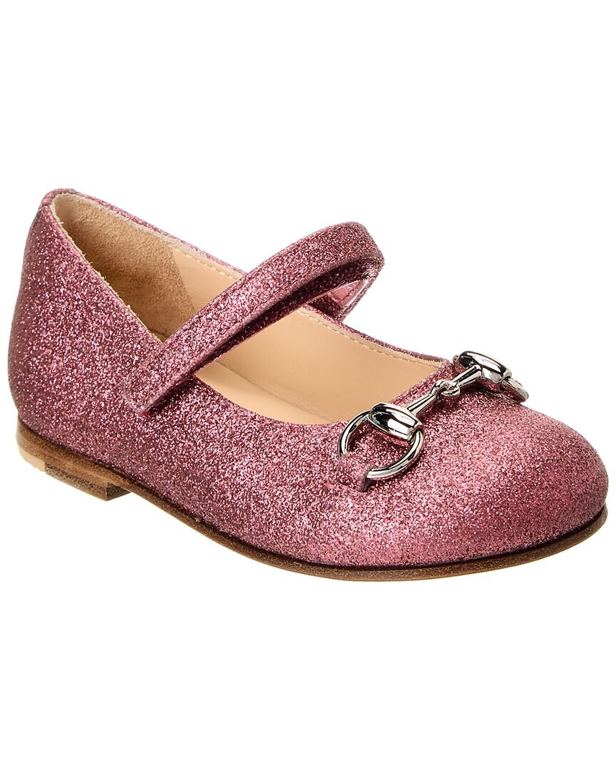 

Балетки Gucci с блестками Horsebit, розовый