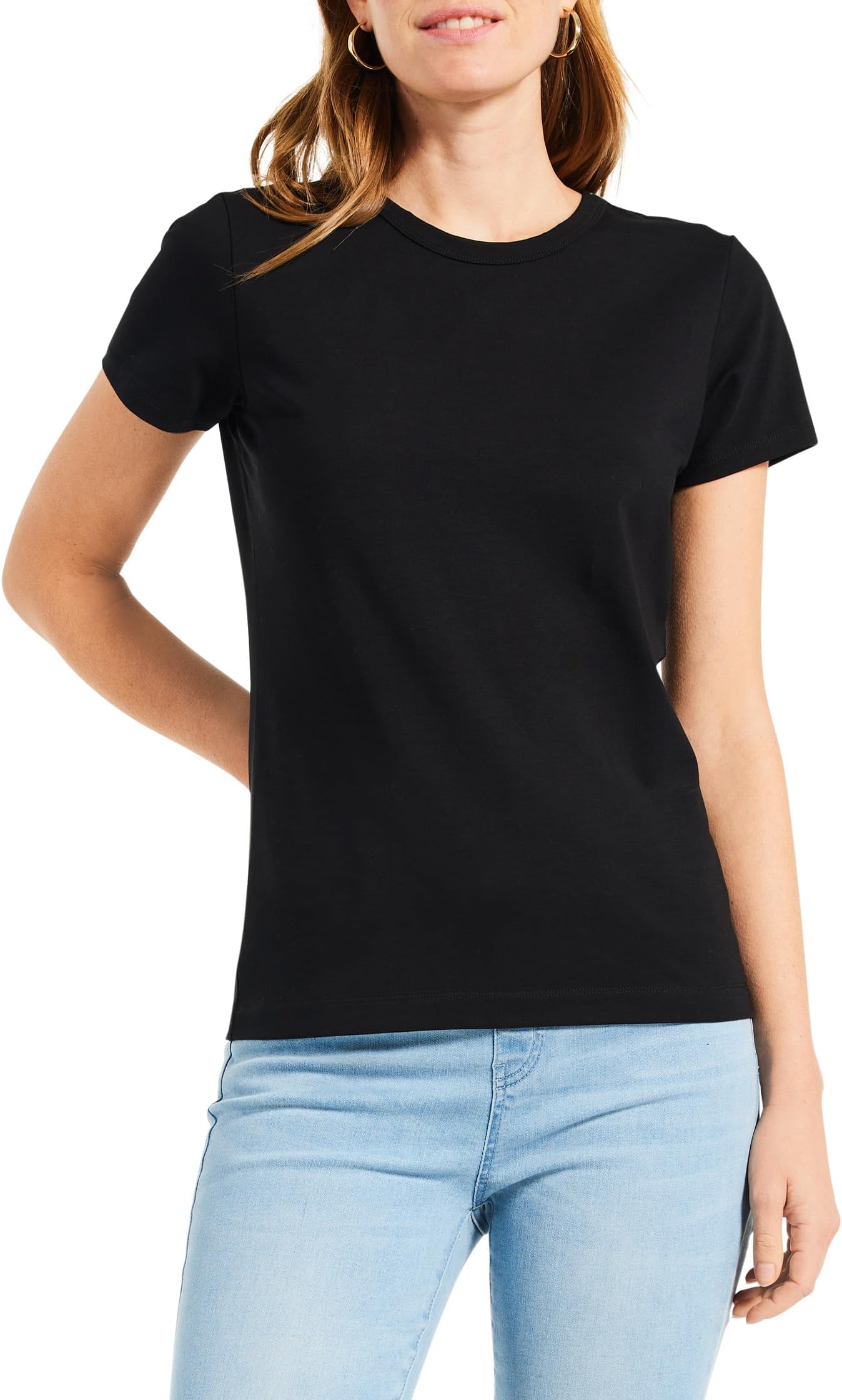 

Футболка NIC+ZOE Perfect Knit Crew Neck T-Shirt, цвет Black Onyx