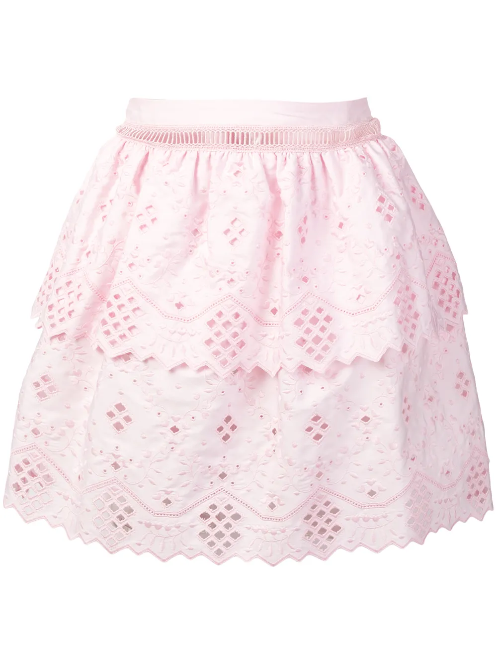 

Юбка мини с вышивкой Alberta Ferretti, розовый