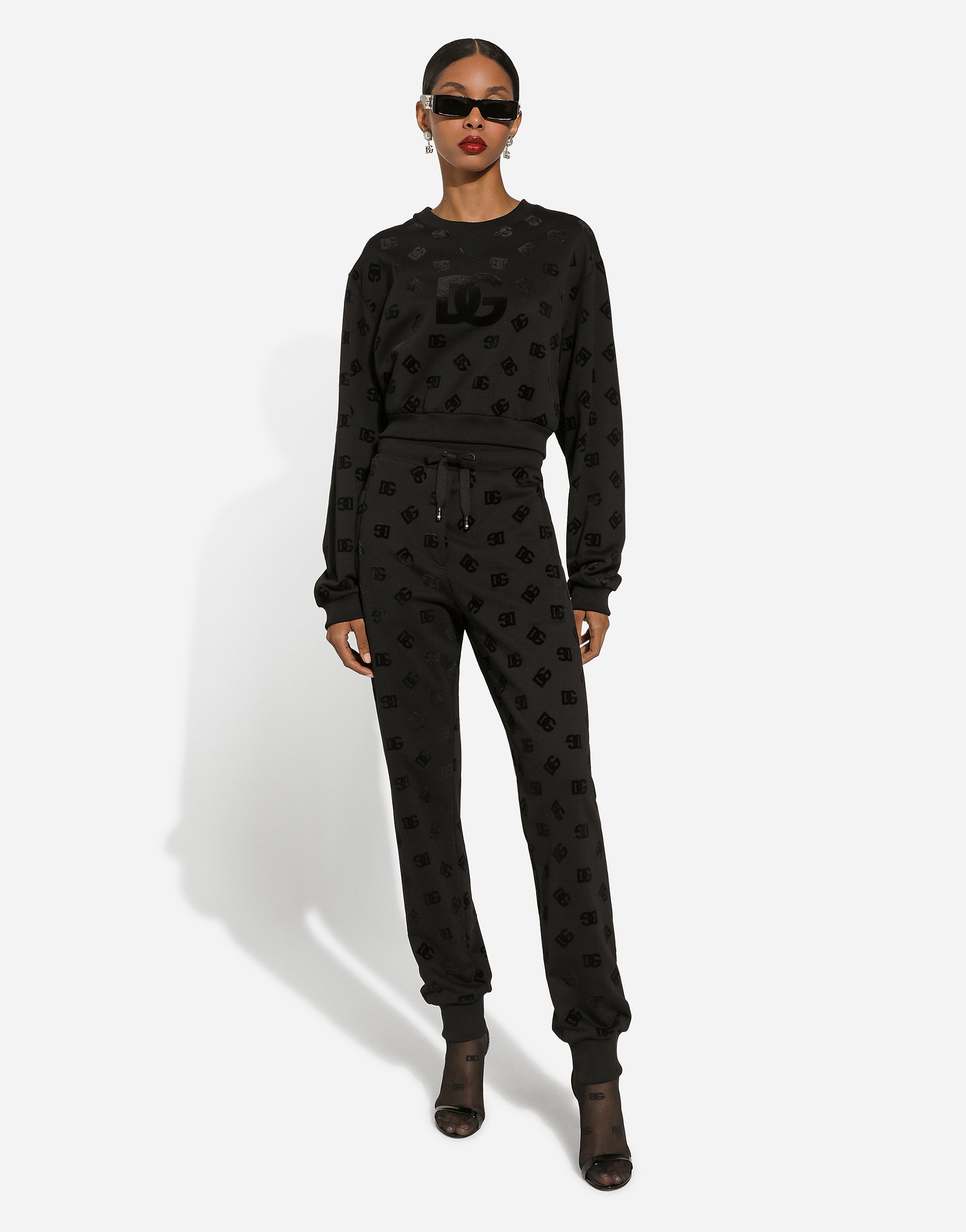 Свитшот Dolce & Gabbana Jersey With Flocked DG Logo Print, черный — фото 2