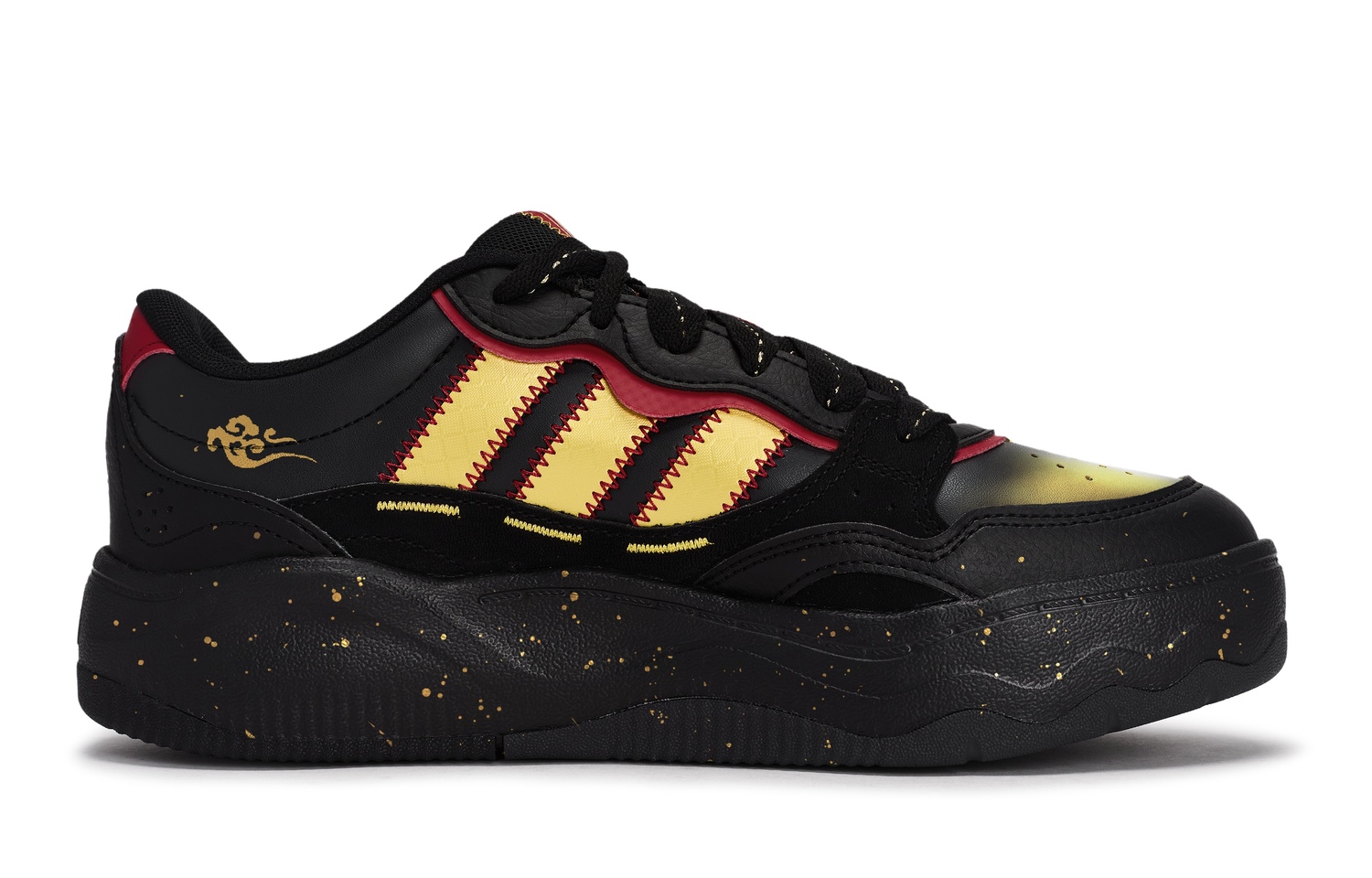 Adidas Кроссовки для скейтбординга LITE SHUFFLE Unisex низкие Black/Red/Gold — фото 4