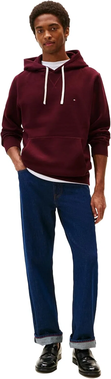 Худи флисовое Tommy Hilfiger, бордовый — фото 3