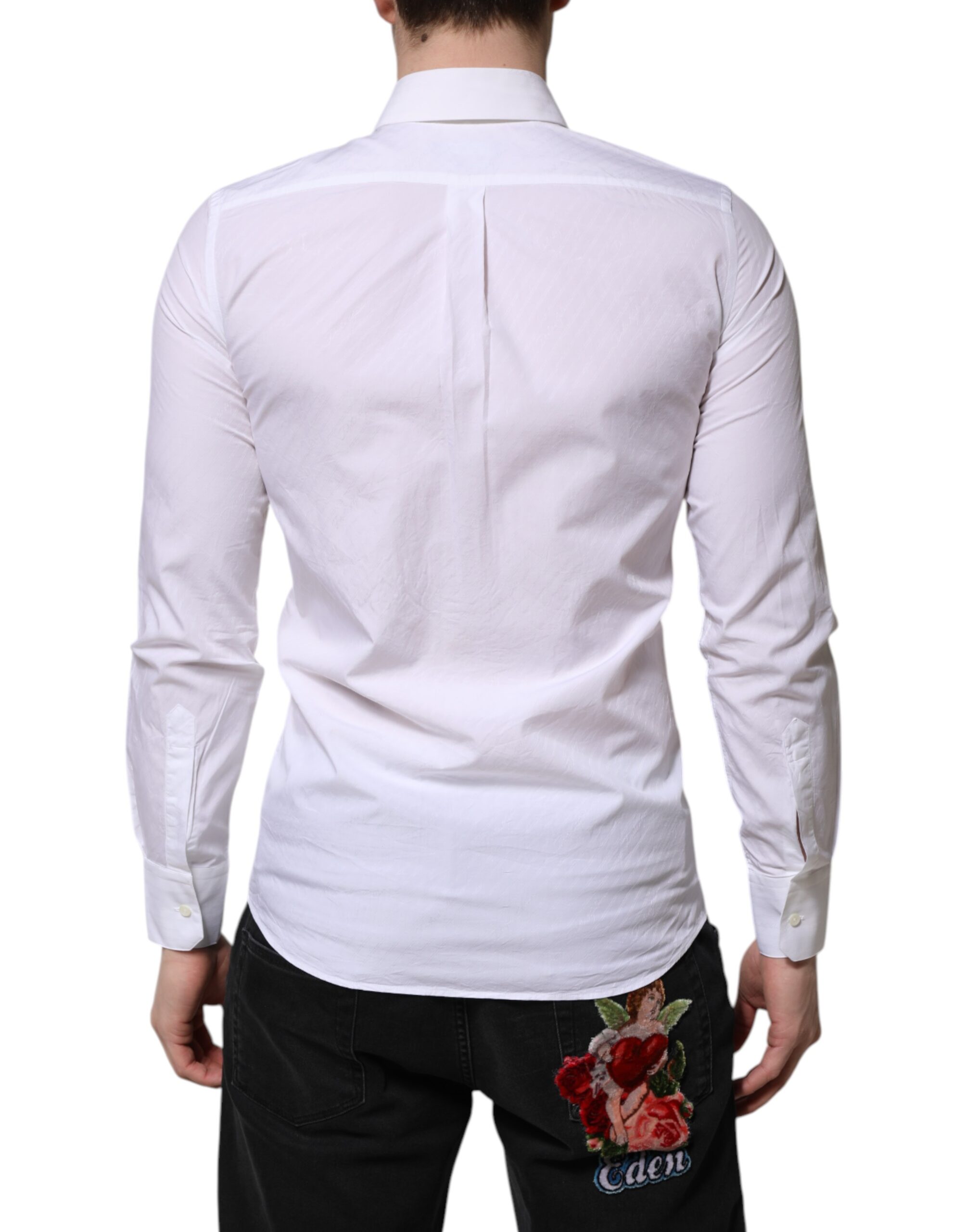 Белая хлопковая рубашка MARTINI с длинным рукавом Dolce & Gabbana, White — фото 3