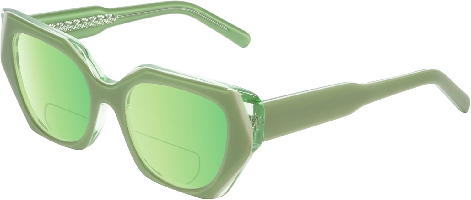 

Женские поляризованные бифокальные солнцезащитные очки Cryptodira для чтения, с защитой от УФ-излучения, для спорта и вождения. Тонированные Reptile, 3-tone Green Crystal/Polarized Green Mirror