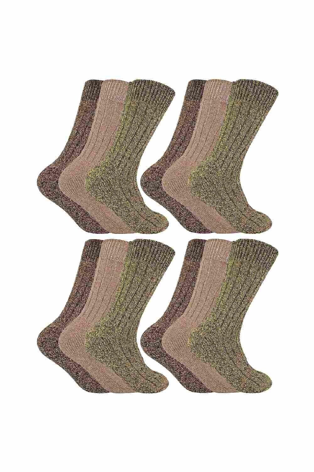 

12 пар шерстяных носков для походов Sock Snob, коричневый