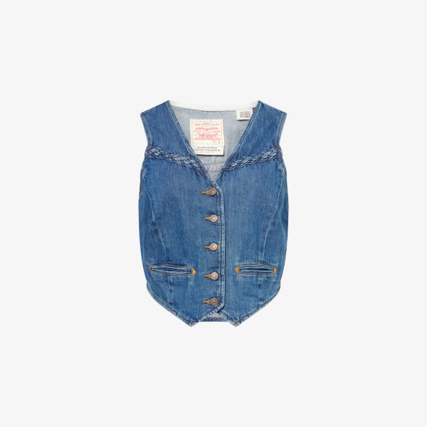 

Жилет джинсовый Levis с плетеной отделкой, синий