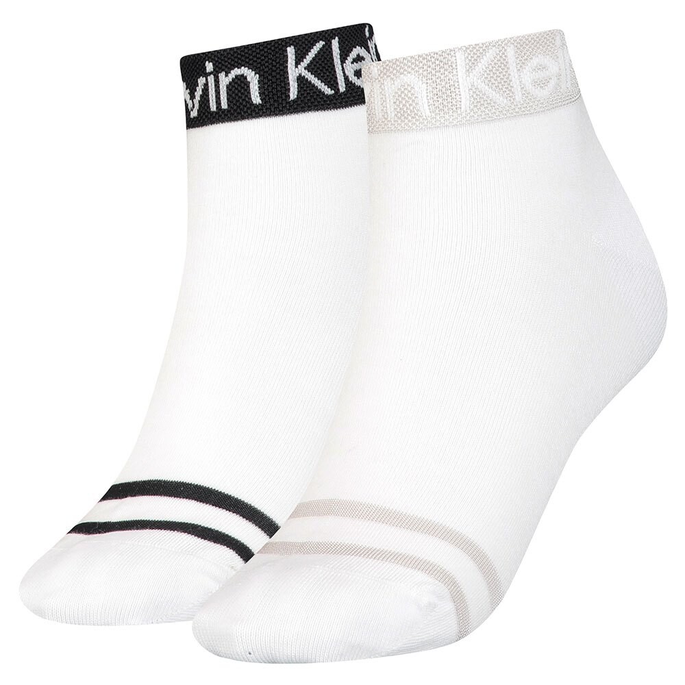 

Носки Calvin Klein Logo Welt Quarter short 2 шт, белый