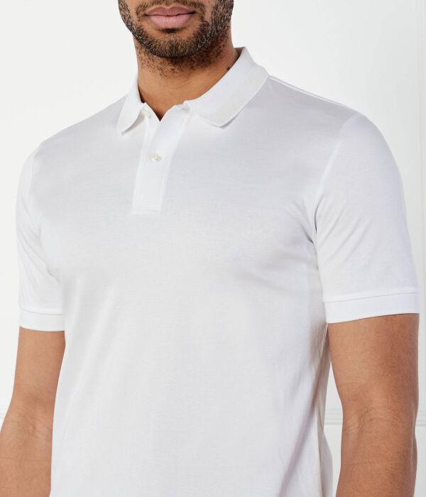 Рубашка поло Slim fit Boss, белый — фото 4