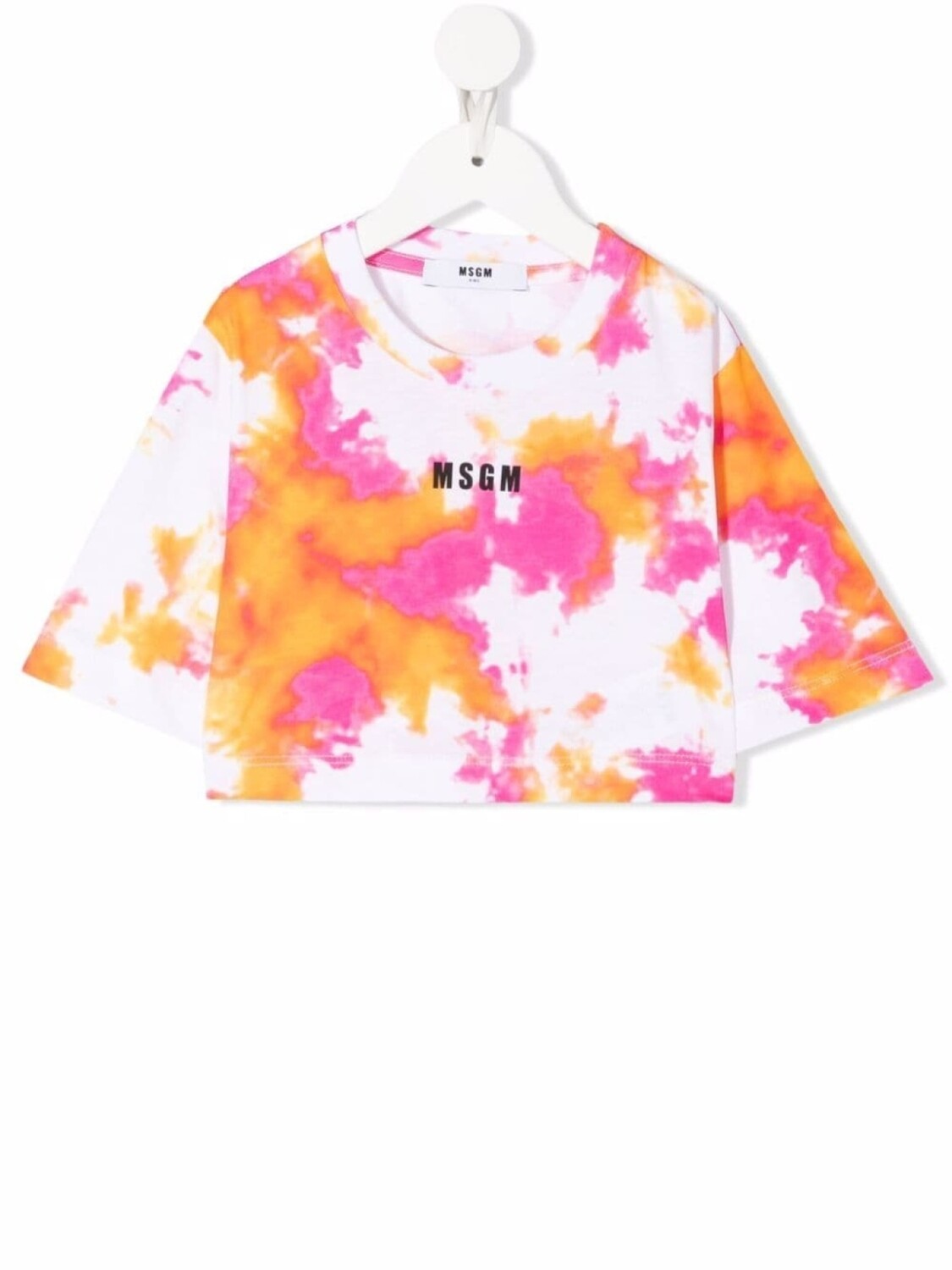 

MSGM Kids футболка с принтом тай-дай и логотипом, белый