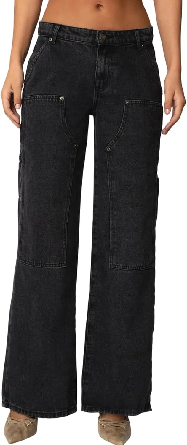 

Женские джинсы в стиле ретро с широкими штанинами и высокой посадкой HYYGOCCTV