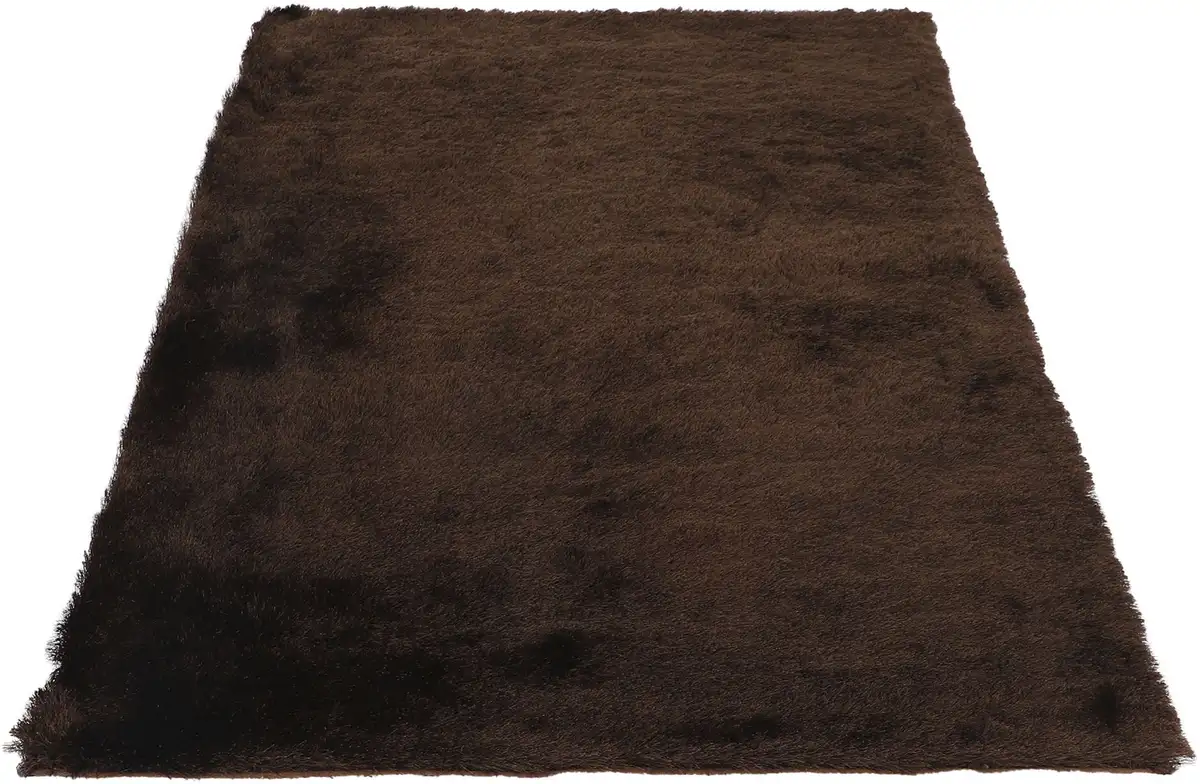 

Коверизящный мохнатый ковер "Бриз", прямоугольный, особенно мягкий, с легким блеском, пряжа, гостиная Carpetfine 160х230 см, темно-коричневый