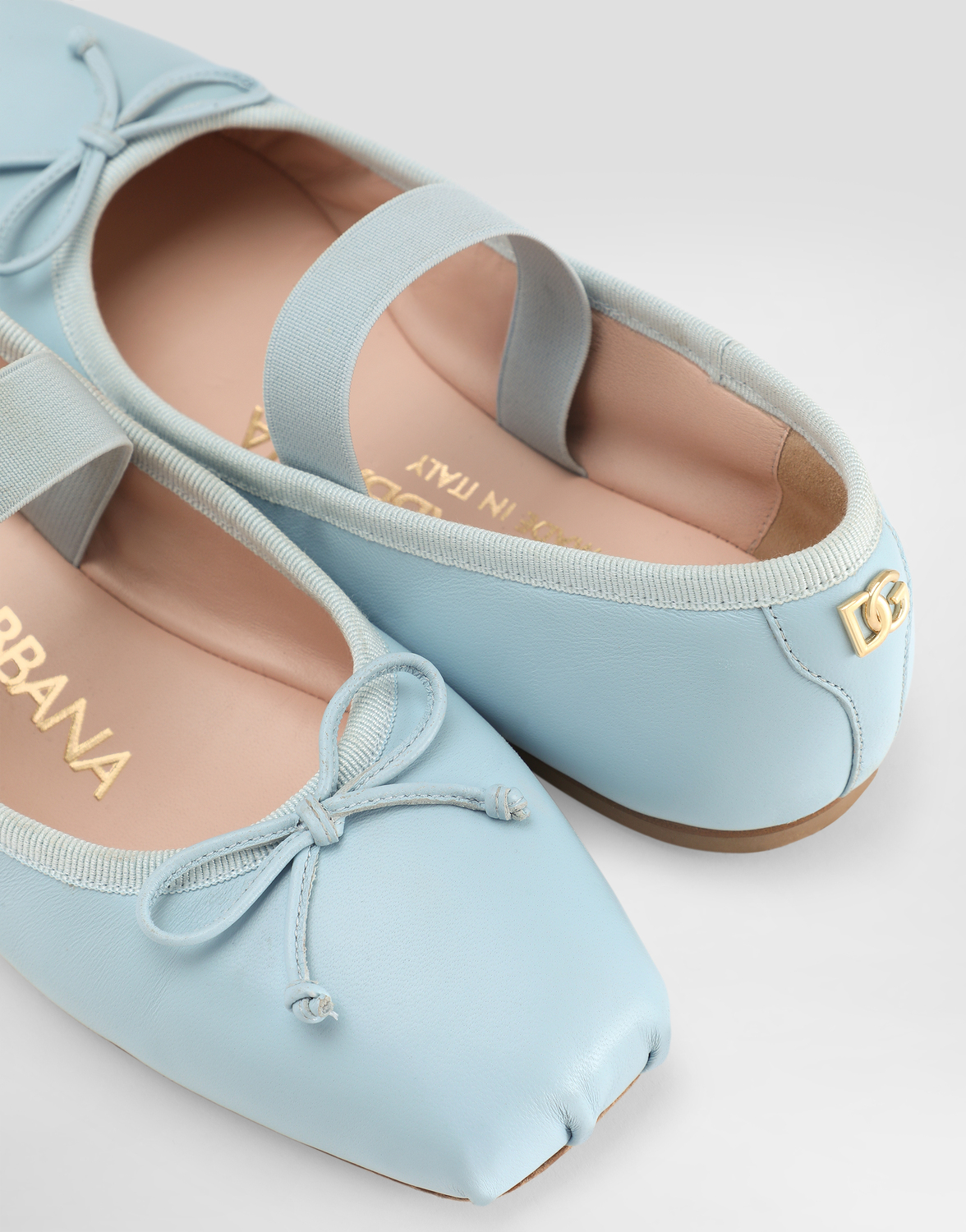 Балетки из наппы (овечьей кожи) DOLCE & GABBANA, голубой — фото 4