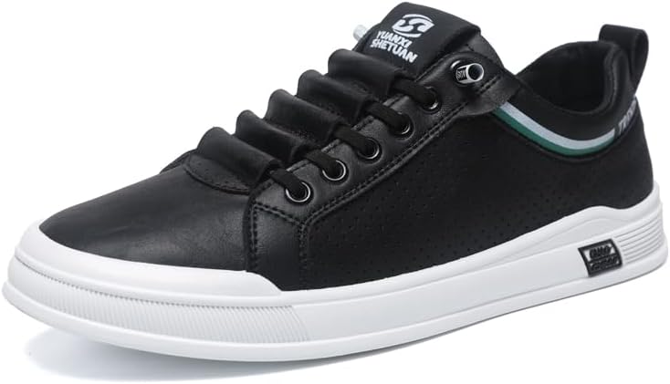 

Повседневные кроссовки, низкие из перфорированной кожи, белые, черные и бежевые, дышащие спортивные туфли с зеленым акцентом Generic