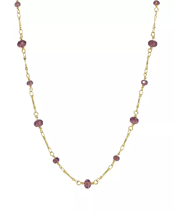 

Женское колье-цепочка из бисера золотистого фиолетового оттенка 2028, purple