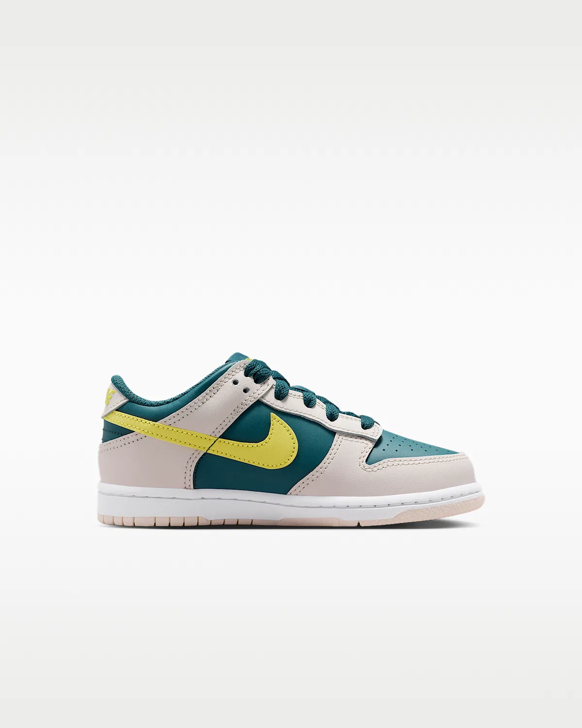 Кроссовки Nike Dunk Low для маленьких детей, Dark Teal Green/Dark Teal Green/White/Sonic Yellow — фото 3