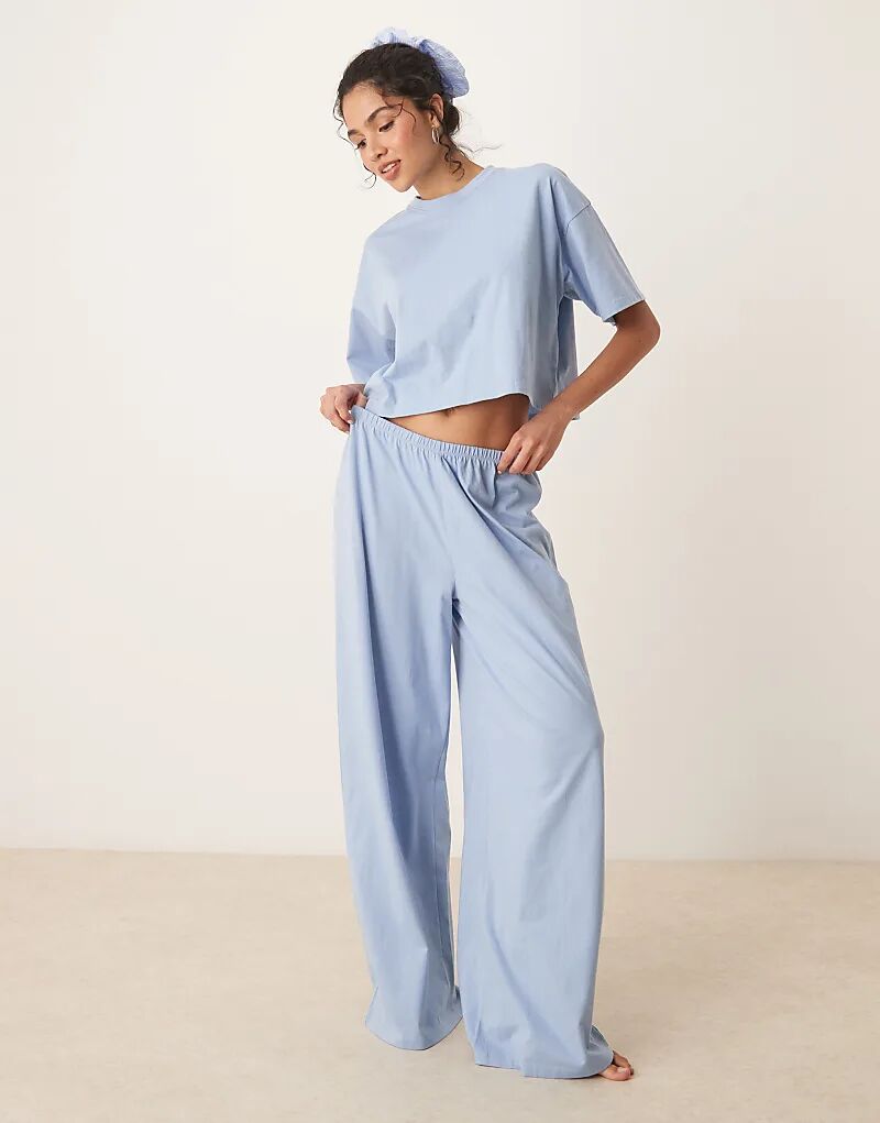 

Пижама-футболка свободного кроя ASOS DESIGN Mix & Match синего цвета