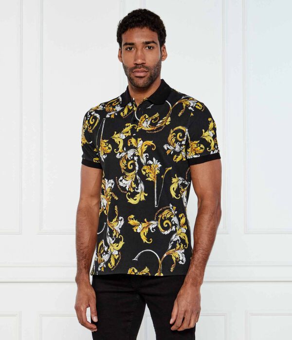 

Рубашка поло Slim fit Versace Jeans Couture, черный