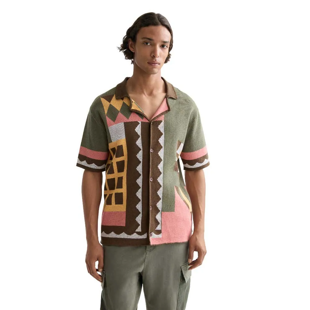 

Рубашка с коротким рукавом из трикотажного жаккарда Scotch & Soda, зеленый