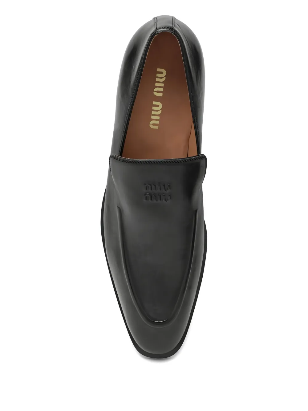 Лоферы с тиснением Miu Miu, черный — фото 3