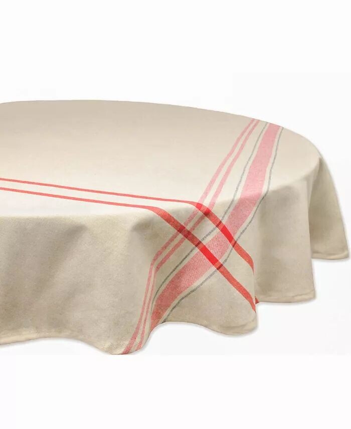 

Скатерть в французскую полоску, 70 дюймов, круглая Design Imports, красный