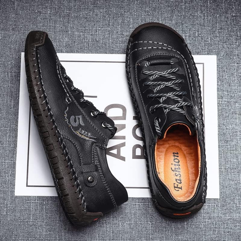 Мужские повседневные туфли Oxfords Hhhchpm, деловые формальные дерби-кроссовки. Мужские туфли Oxfords с кожаной подкладкой, черный — фото 4