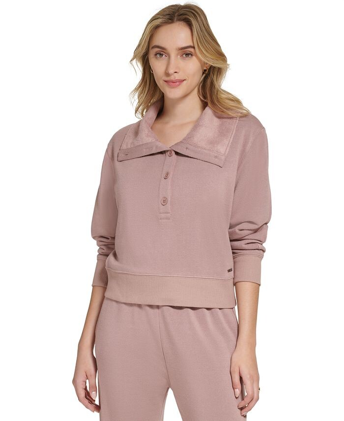 

Женский пушистый флисовый свитшот Henley Marc New York, красный