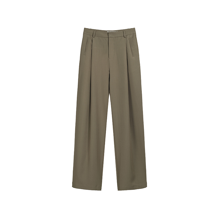 

MOMMANWA Повседневные брюки женские Khaki Moderate Wide Leg