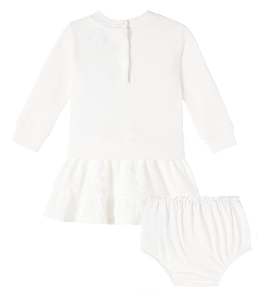 Детский комплект из платья и панталонов из хлопковой смеси Polo Ralph Lauren Kids, Trophy Cream — фото 4