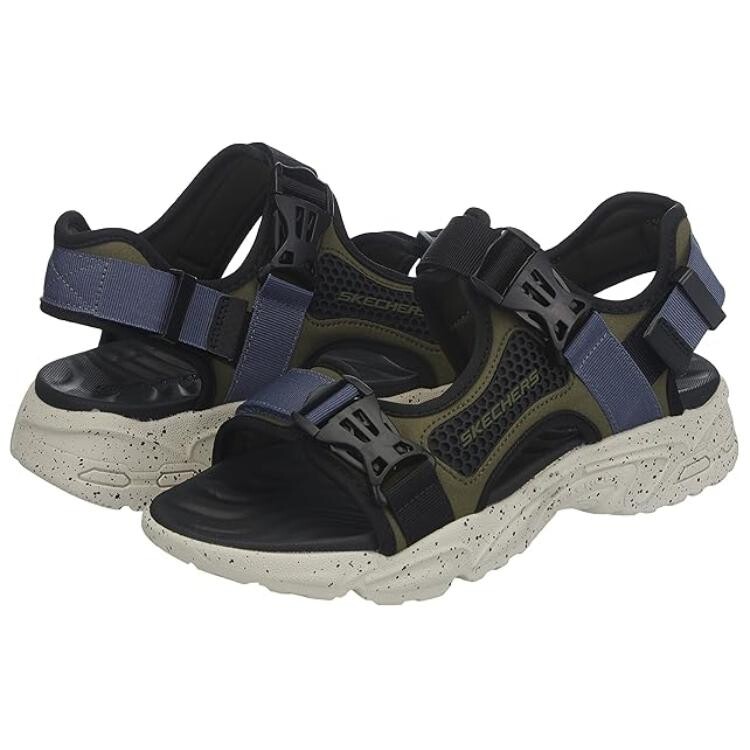 Пляжные сандалии Stamina Sandal мужские оливково-черные Skechers — фото 3