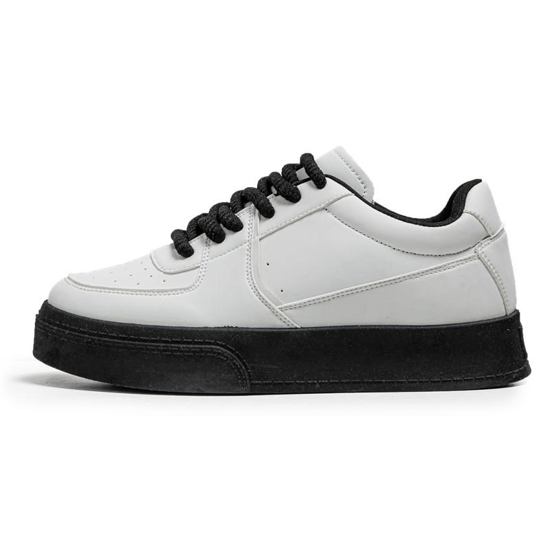 

SUPEREDGE Амортизирующие ударопрочные износостойкие низкие скейтерские кроссовки мужские бело-черные, цвет White Black