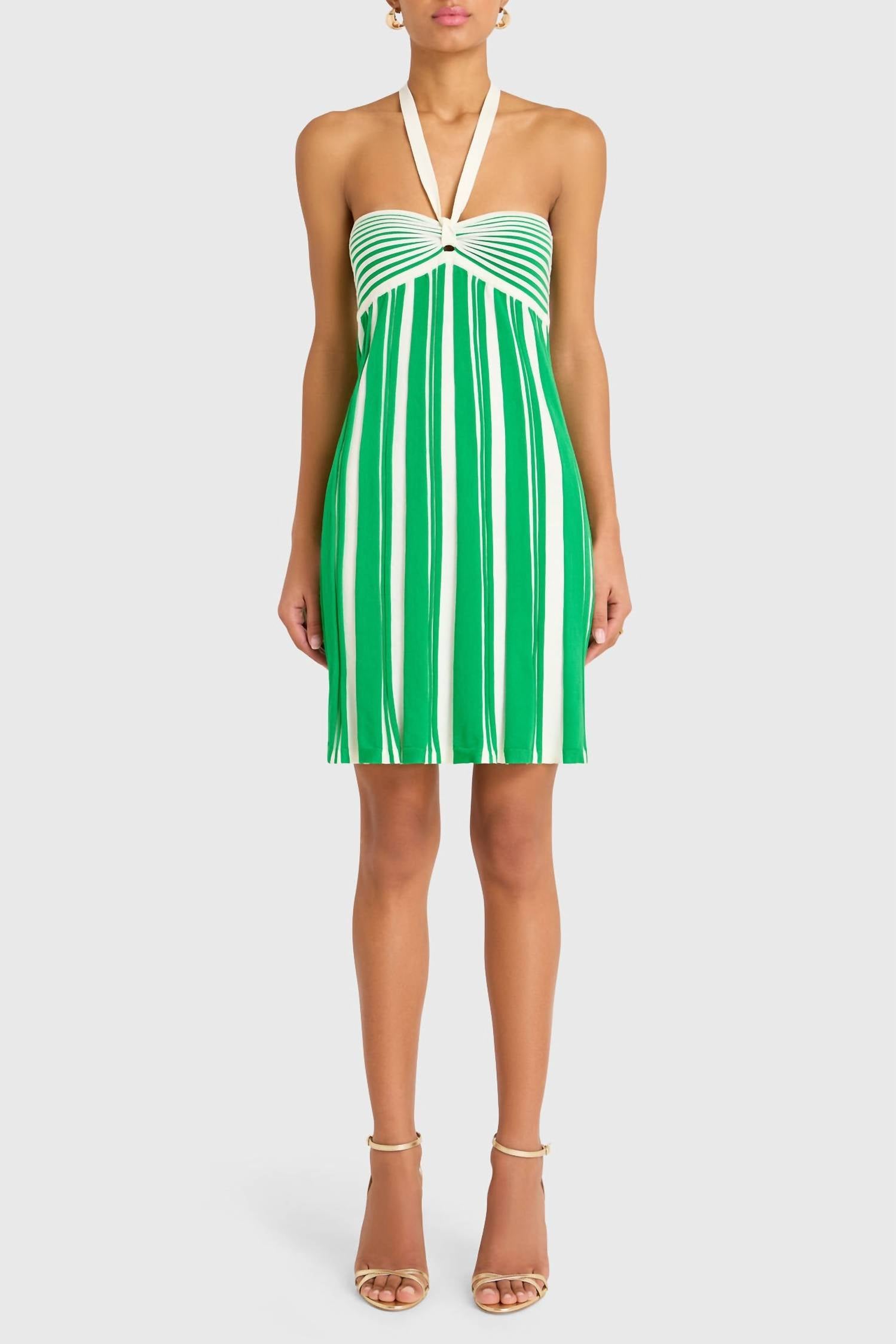 

Женское платье Dianella цвета слоновой кости и зеленого Amanda Uprichard