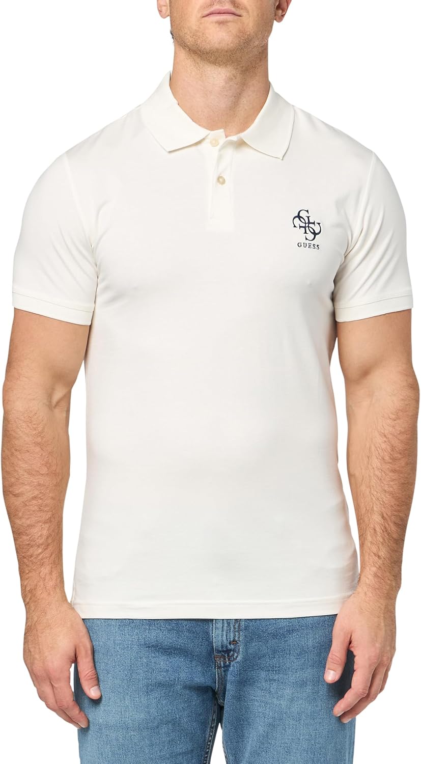 

Мужская поло с коротким рукавом Eco Nolan GUESS, Salt White