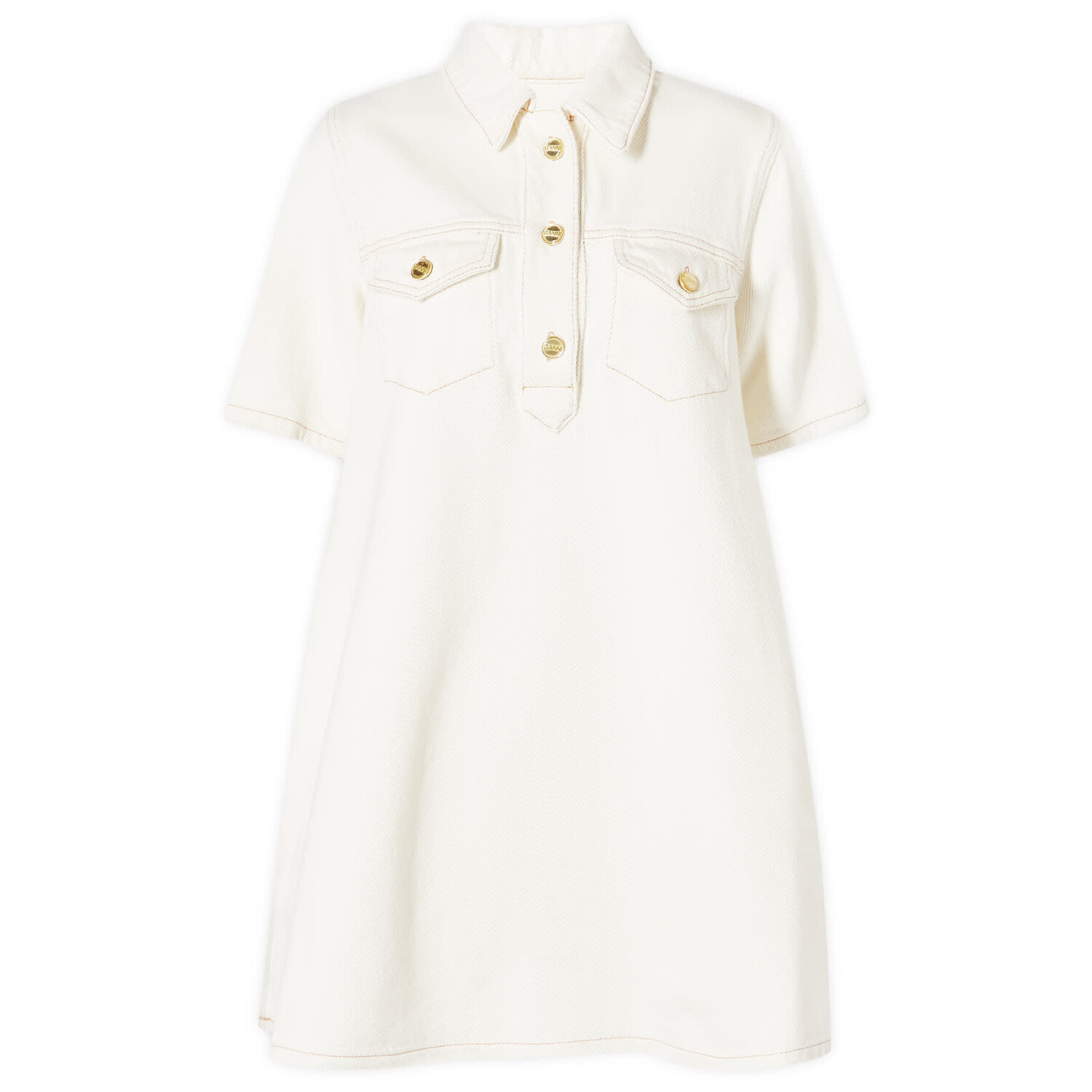 

Дневное платье Ganni Heavy Denim Mini Dress, цвет Egret