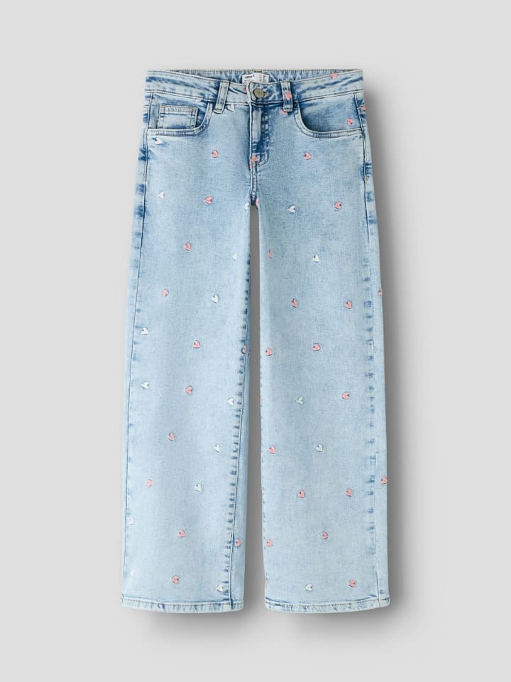 Name it Джинсы NKFROSE WIDE EMB JEANS 2010-FR светло-голубого выбеленного денима — фото 3