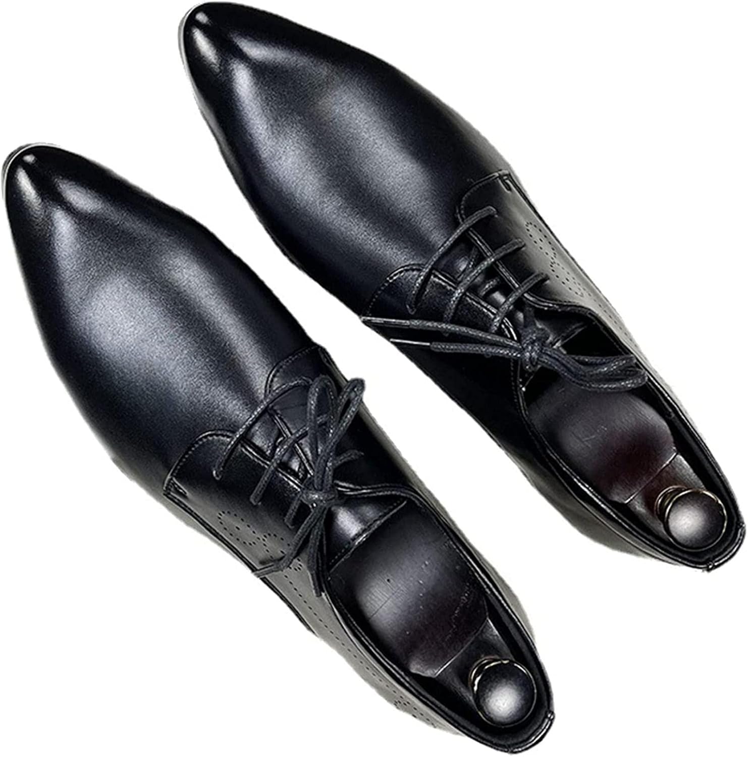 

Мужские деловые кожаные туфли Yiozoi, легкие, противоскользящие, с заостренным носком, на шнуровке, дерби, для свадьбы и офиса, черный